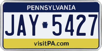 PA license plate JAY5427