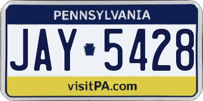 PA license plate JAY5428
