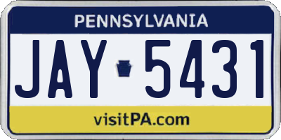 PA license plate JAY5431