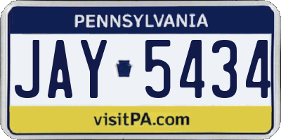 PA license plate JAY5434