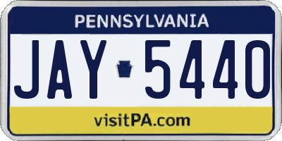PA license plate JAY5440