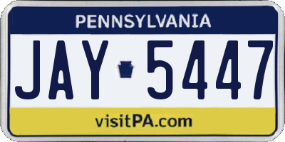 PA license plate JAY5447