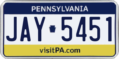 PA license plate JAY5451