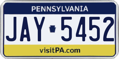 PA license plate JAY5452