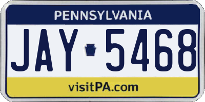 PA license plate JAY5468