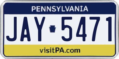 PA license plate JAY5471