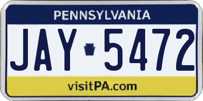 PA license plate JAY5472