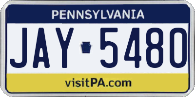 PA license plate JAY5480