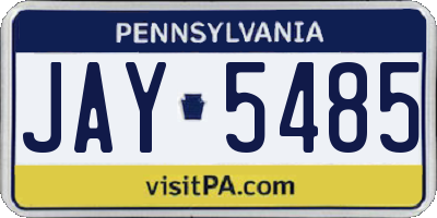 PA license plate JAY5485