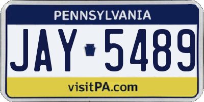 PA license plate JAY5489