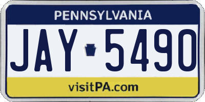 PA license plate JAY5490