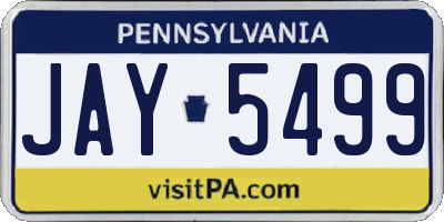 PA license plate JAY5499