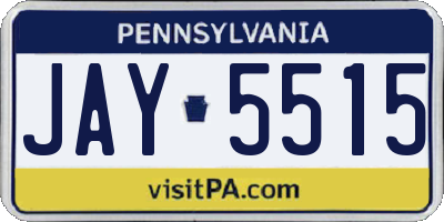 PA license plate JAY5515