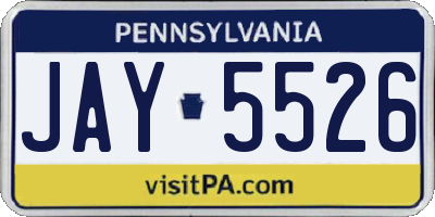 PA license plate JAY5526