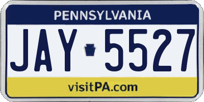 PA license plate JAY5527