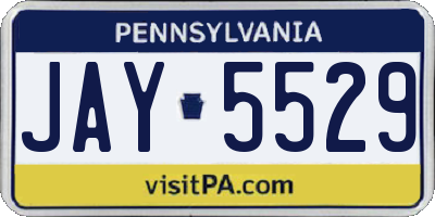 PA license plate JAY5529