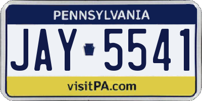 PA license plate JAY5541