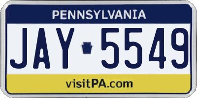 PA license plate JAY5549