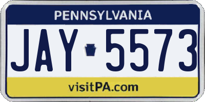 PA license plate JAY5573
