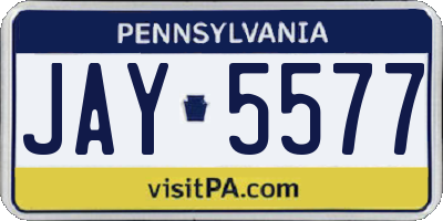PA license plate JAY5577