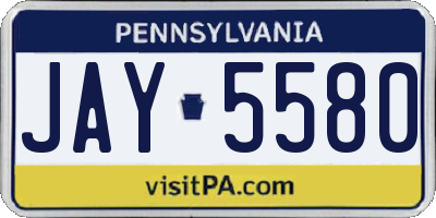 PA license plate JAY5580