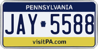 PA license plate JAY5588