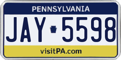 PA license plate JAY5598