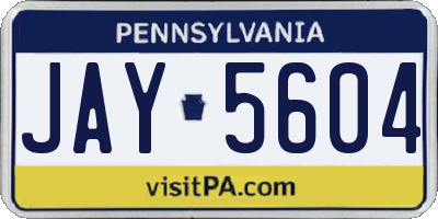 PA license plate JAY5604