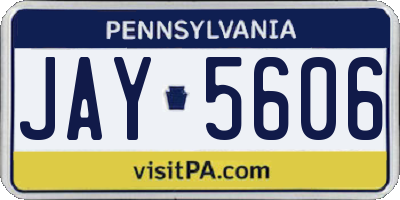 PA license plate JAY5606