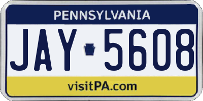 PA license plate JAY5608