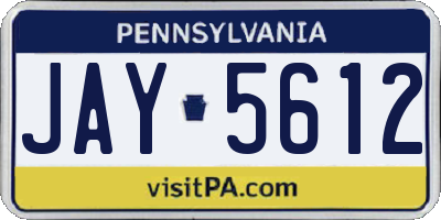 PA license plate JAY5612