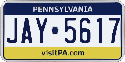 PA license plate JAY5617