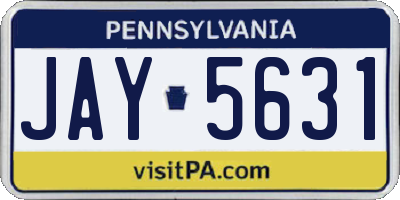 PA license plate JAY5631