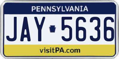 PA license plate JAY5636