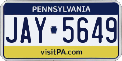 PA license plate JAY5649