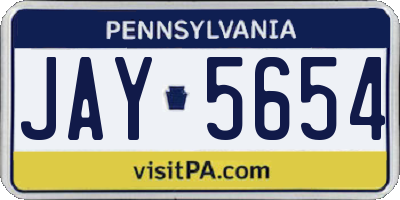 PA license plate JAY5654