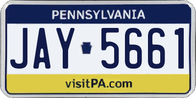 PA license plate JAY5661