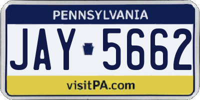 PA license plate JAY5662