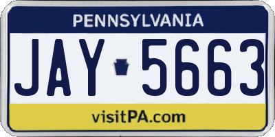 PA license plate JAY5663