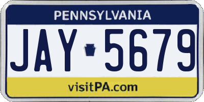 PA license plate JAY5679