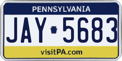 PA license plate JAY5683