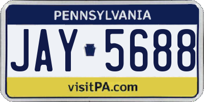 PA license plate JAY5688
