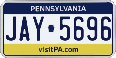 PA license plate JAY5696