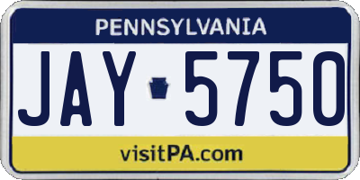 PA license plate JAY5750