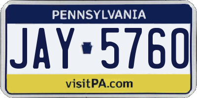 PA license plate JAY5760