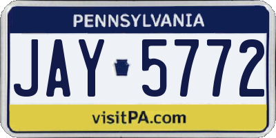 PA license plate JAY5772