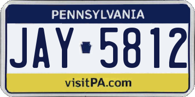 PA license plate JAY5812
