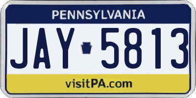 PA license plate JAY5813