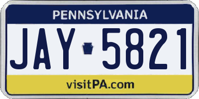 PA license plate JAY5821