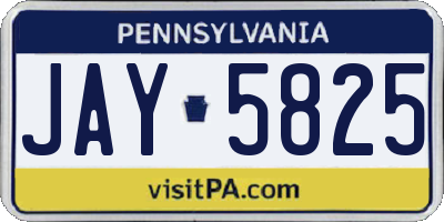 PA license plate JAY5825